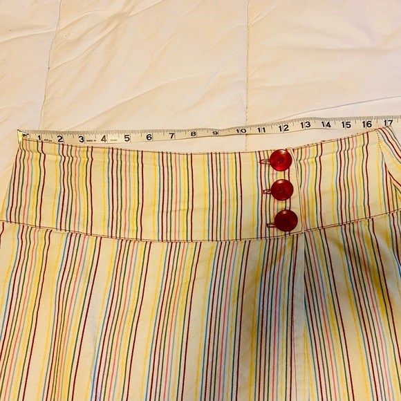 Rainbow 🌈 striped front/side-button wrap miniskirt size L - Picture 7 of 9